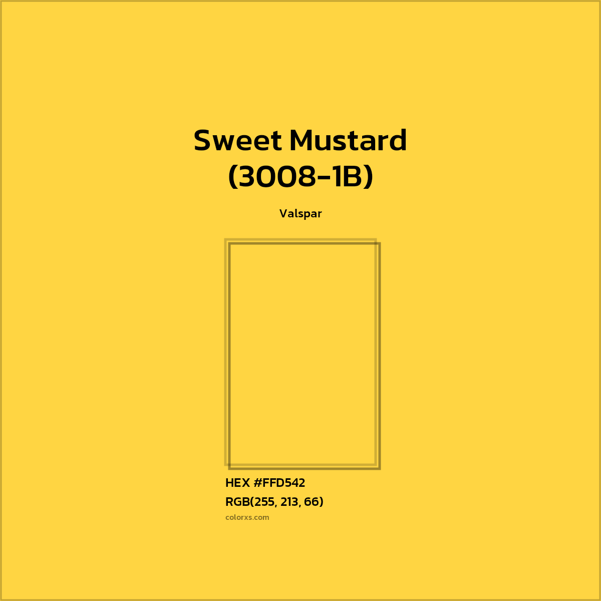 #FFD542 Sweet Mustard (3008-1B) Paint Valspar - Color codes and meaning | Matching colors and paints