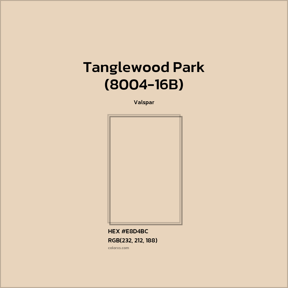 #E8D4BC Tanglewood Park (8004-16B) Paint Valspar - Color codes and meaning | Matching colors and paints