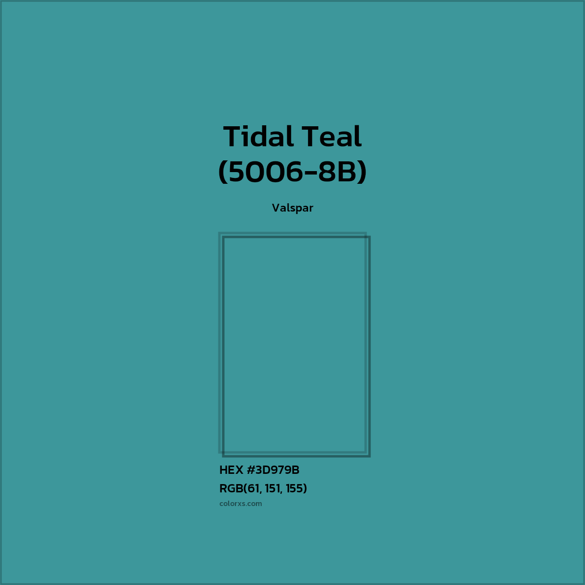 #3D979B Tidal Teal (5006-8B) Paint Valspar - Color codes and meaning | Matching colors and paints