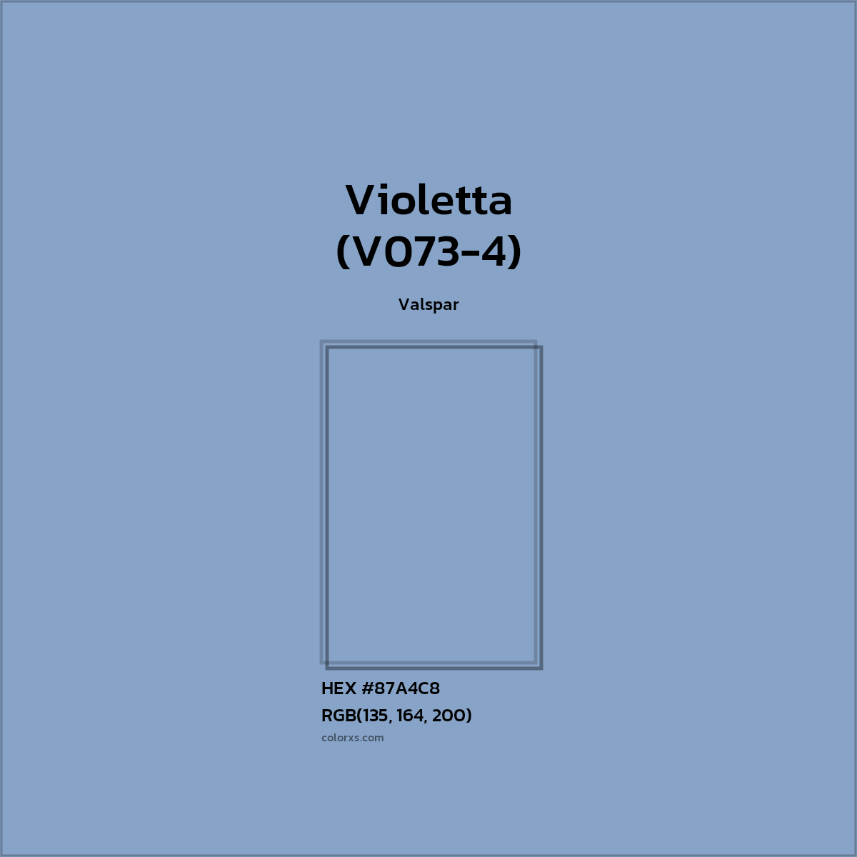 #87A4C8 Violetta (V073-4) Paint Valspar - Color codes and meaning | Matching colors and paints
