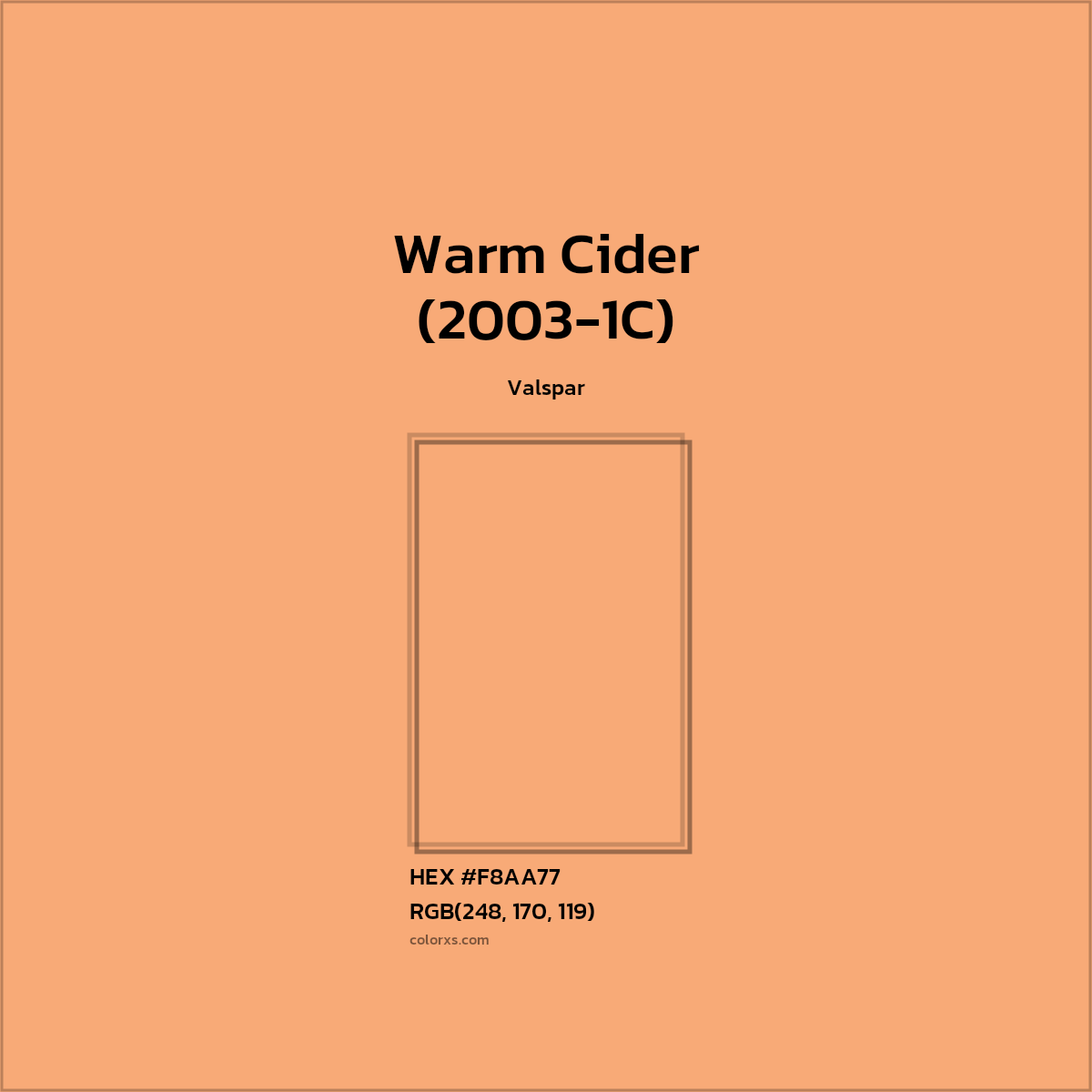 #F8AA77 Warm Cider (2003-1C) Paint Valspar - Color codes and meaning | Matching colors and paints