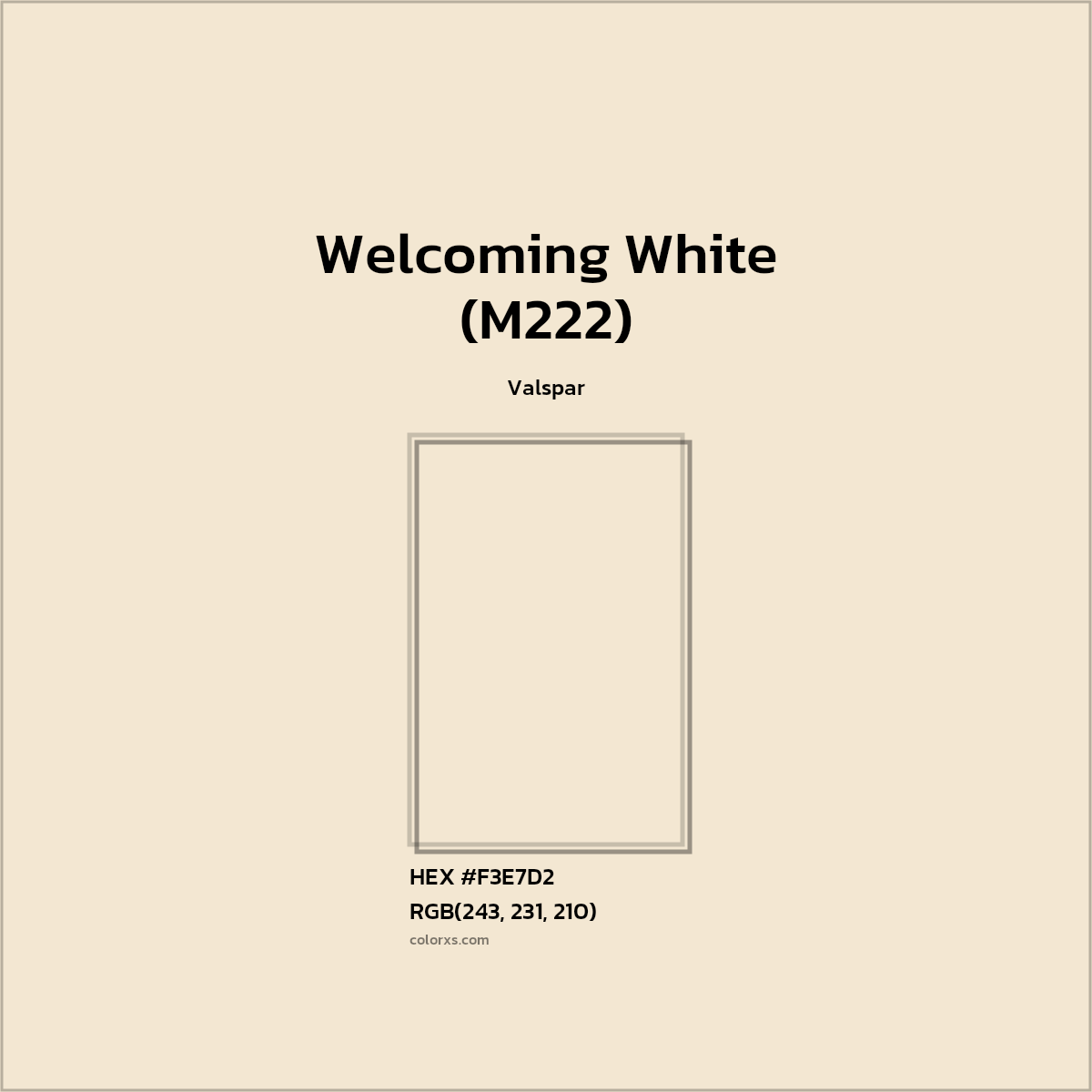 #F3E7D2 Welcoming White (M222) Paint Valspar - Color codes and meaning | Matching colors and paints