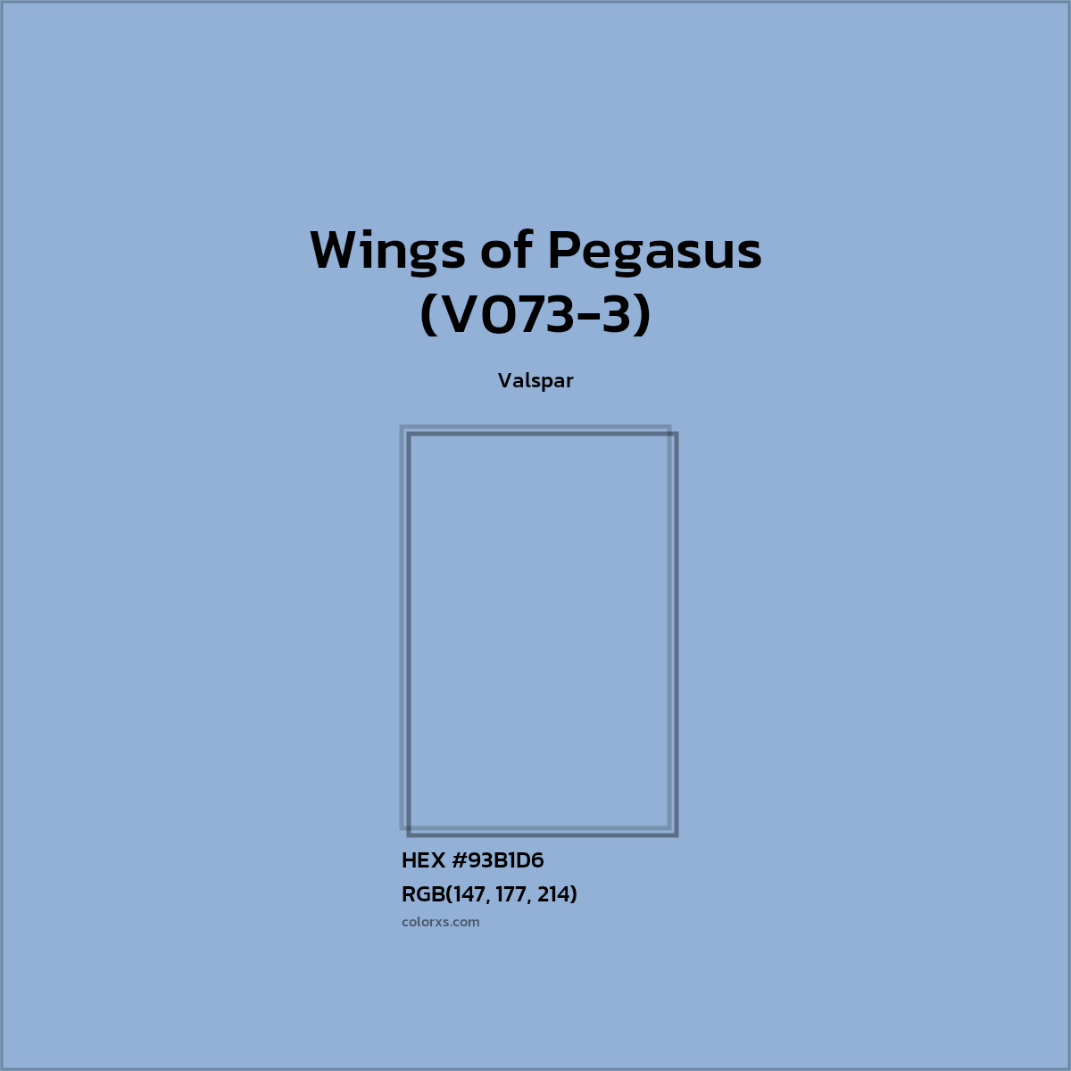 #93B1D6 Wings of Pegasus (V073-3) Paint Valspar - Color codes and meaning | Matching colors and paints