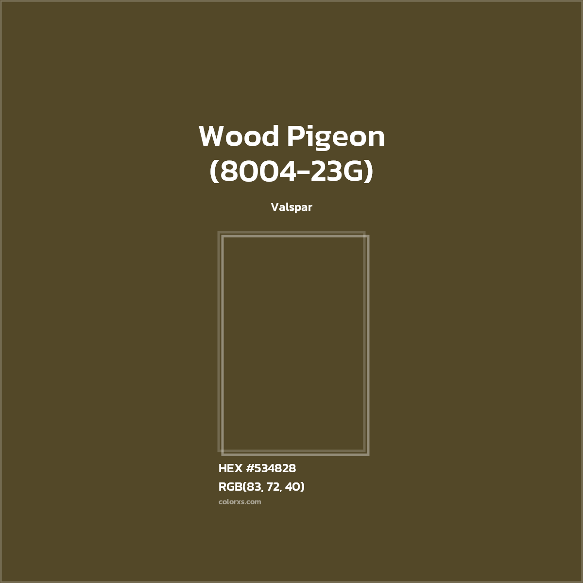 #534828 Wood Pigeon (8004-23G) Paint Valspar - Color codes and meaning | Matching colors and paints