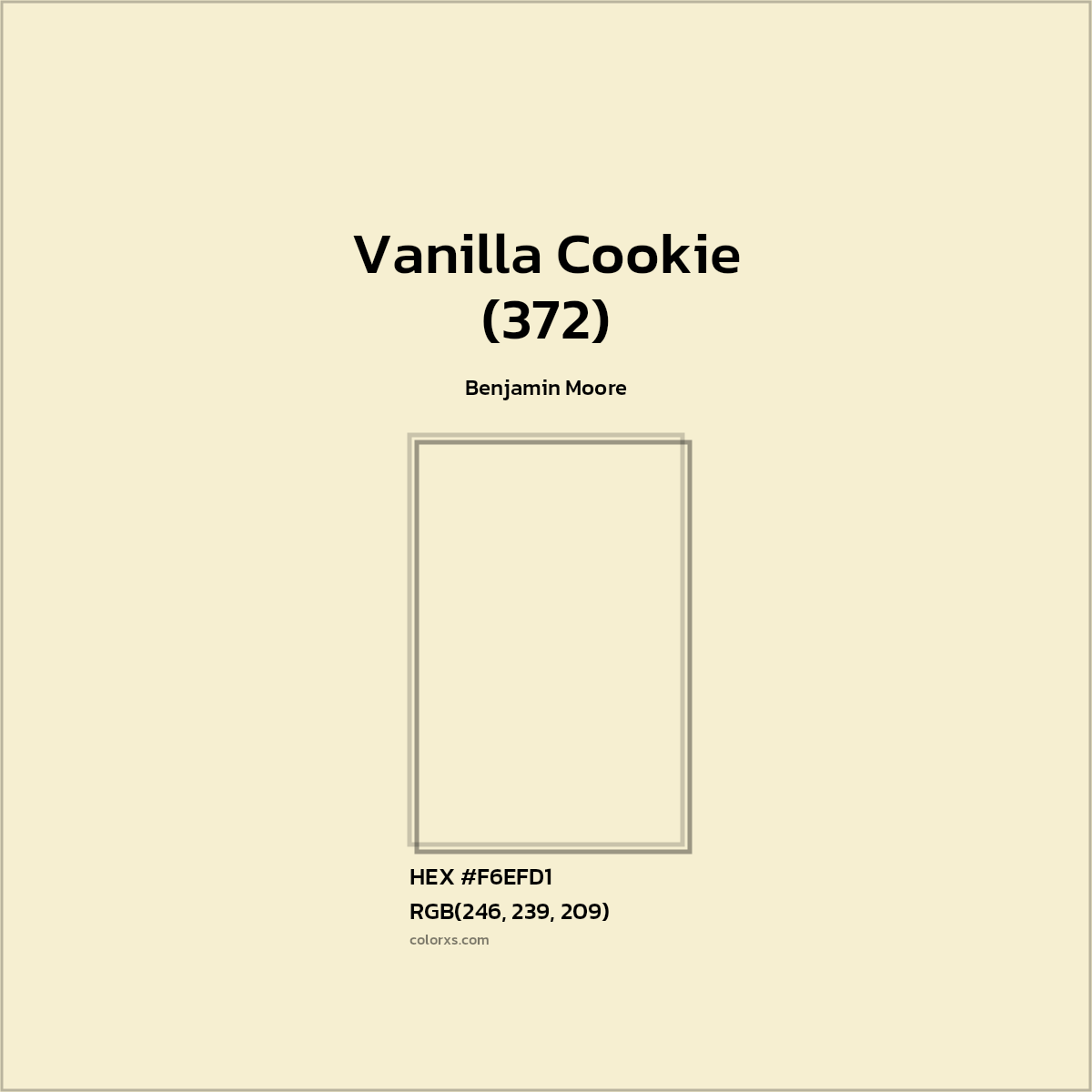 #F6EFD1 Vanilla Cookie (372) Paint Benjamin Moore - Color codes and meaning | Matching colors and paints