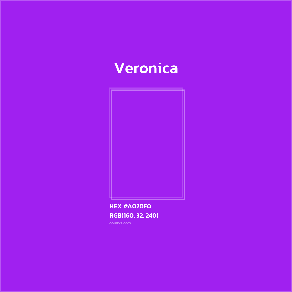 #A020F0 Veronica Color  - Color codes and meaning | Matching colors and paints