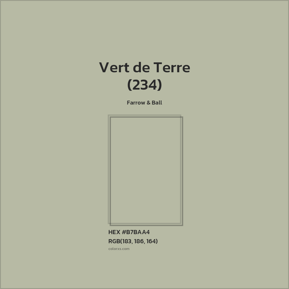 #B7BAA4 Vert de Terre (234) Paint Farrow & Ball - Color codes and meaning | Matching colors and paints
