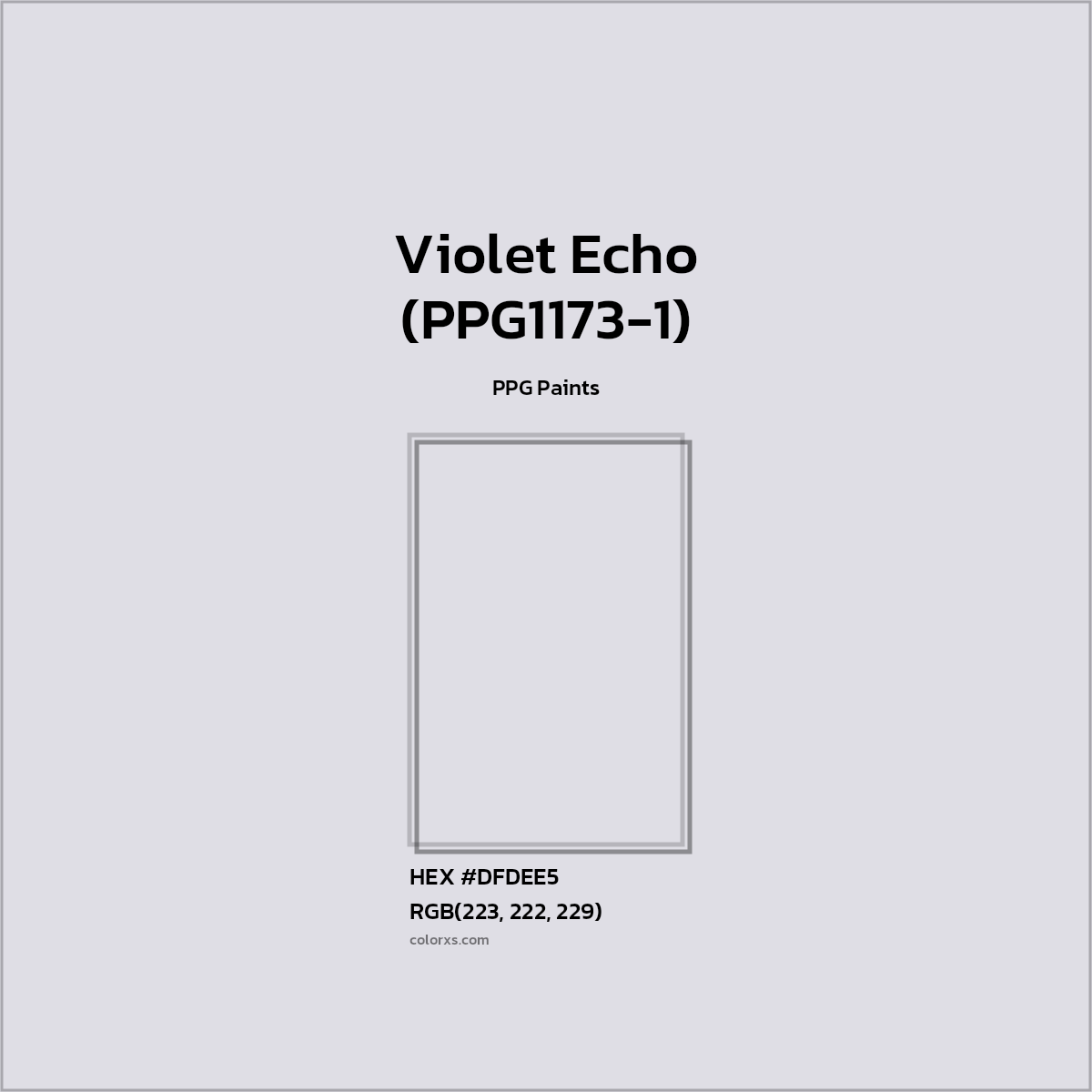 #DFDEE5 Violet Echo (PPG1173-1) Paint PPG Paints - Color codes and meaning | Matching colors and paints