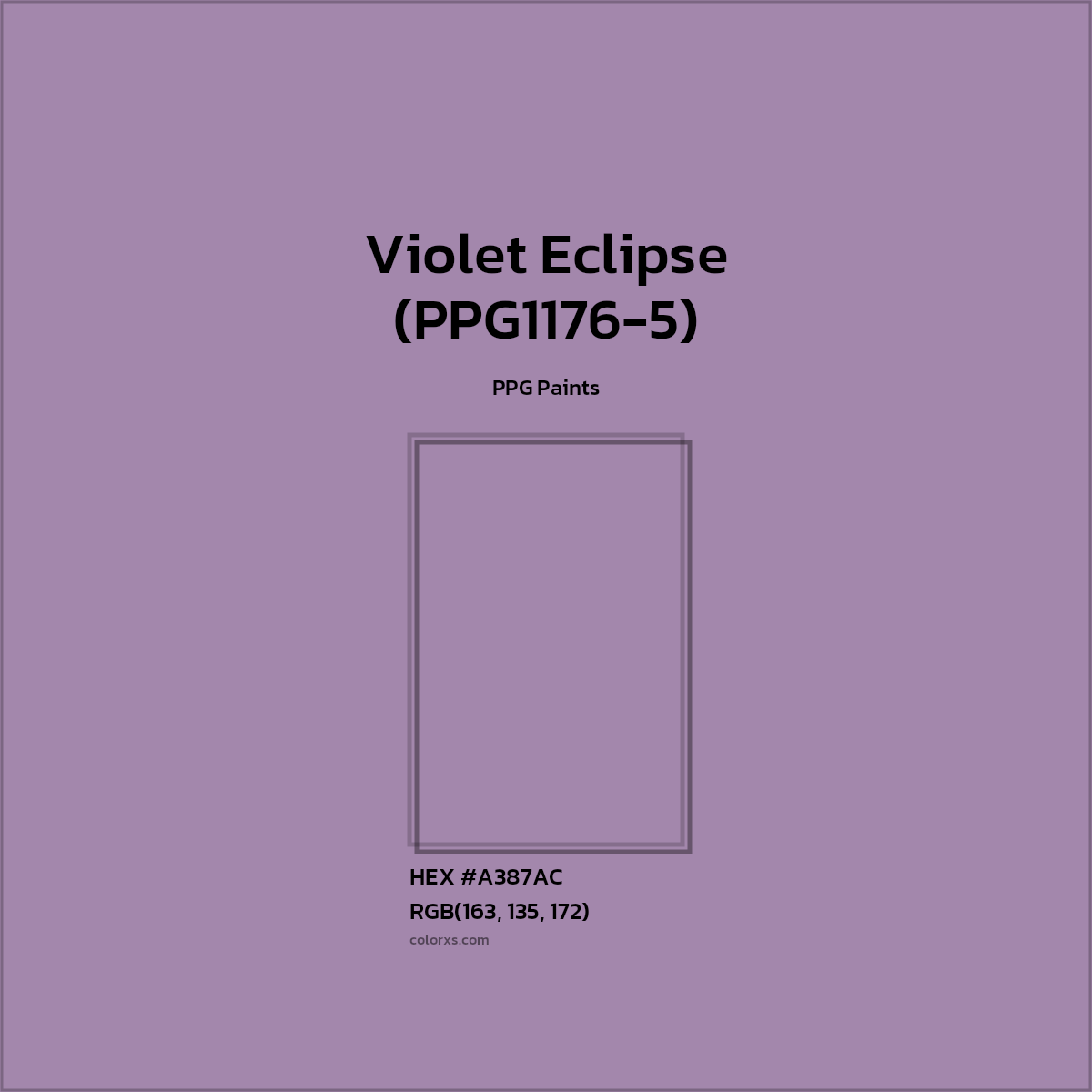 #A387AC Violet Eclipse (PPG1176-5) Paint PPG Paints - Color codes and meaning | Matching colors and paints