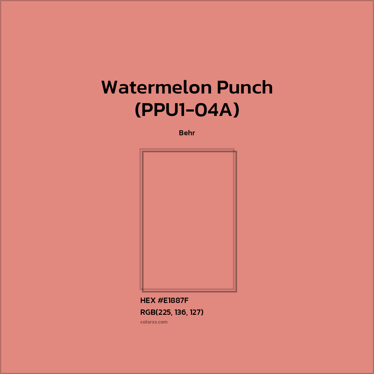 #E1887F Watermelon Punch (PPU1-04A) Paint Behr - Color codes and meaning | Matching colors and paints