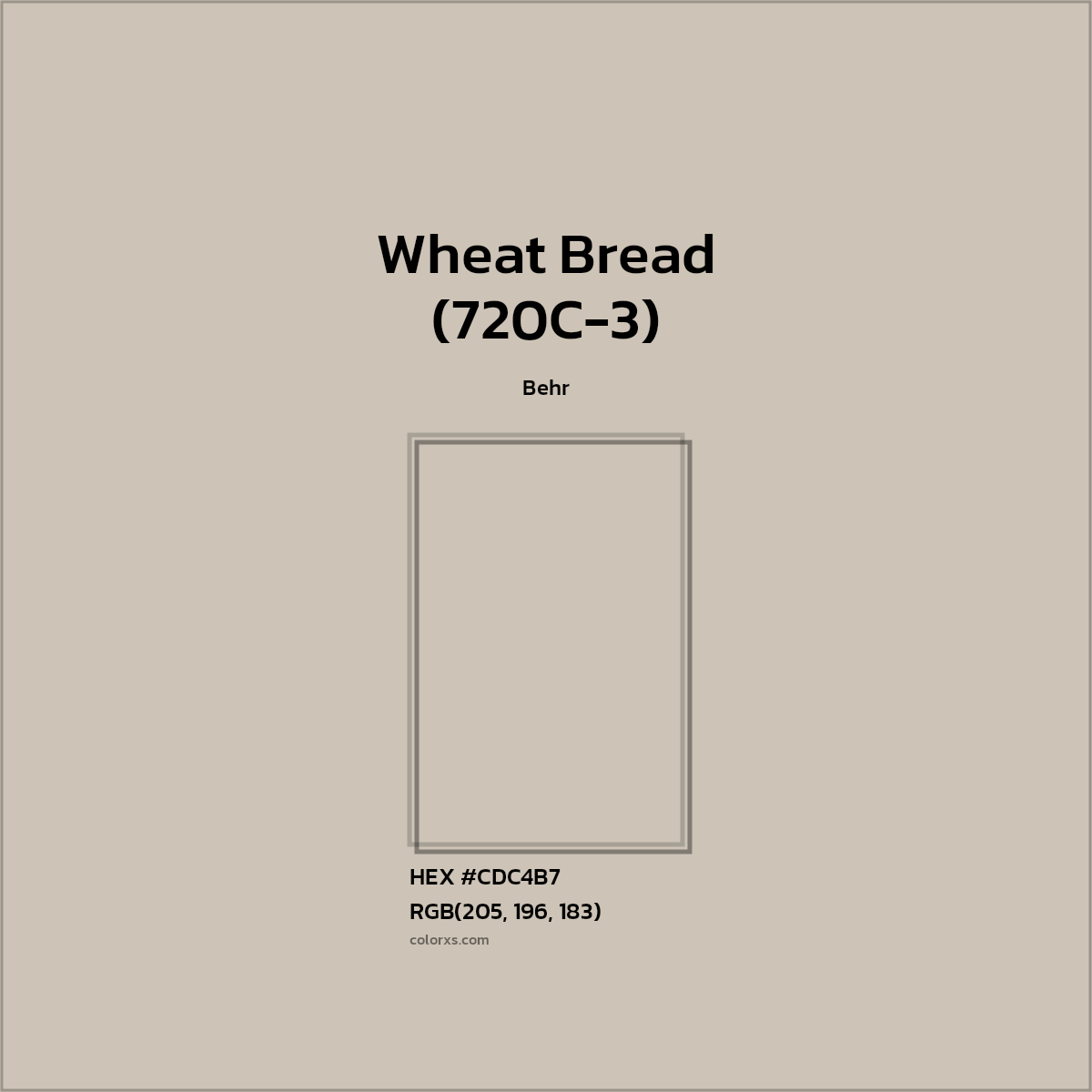 #CDC4B7 Wheat Bread (720C-3) Paint Behr - Color codes and meaning | Matching colors and paints