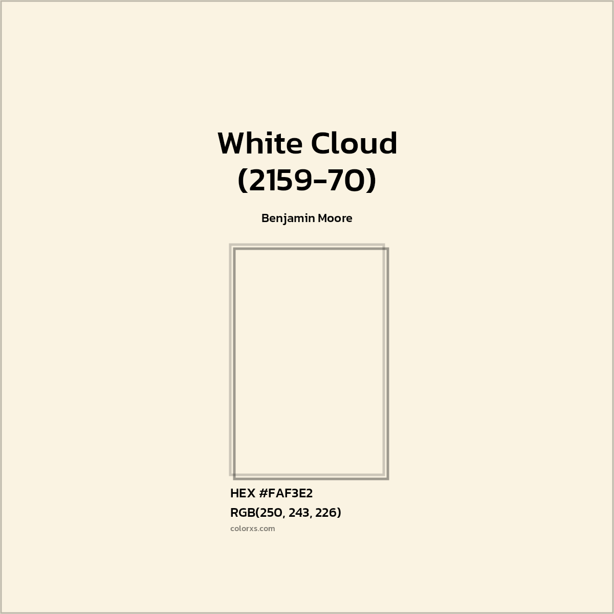 #FAF3E2 White Cloud (2159-70) Paint Benjamin Moore - Color codes and meaning | Matching colors and paints