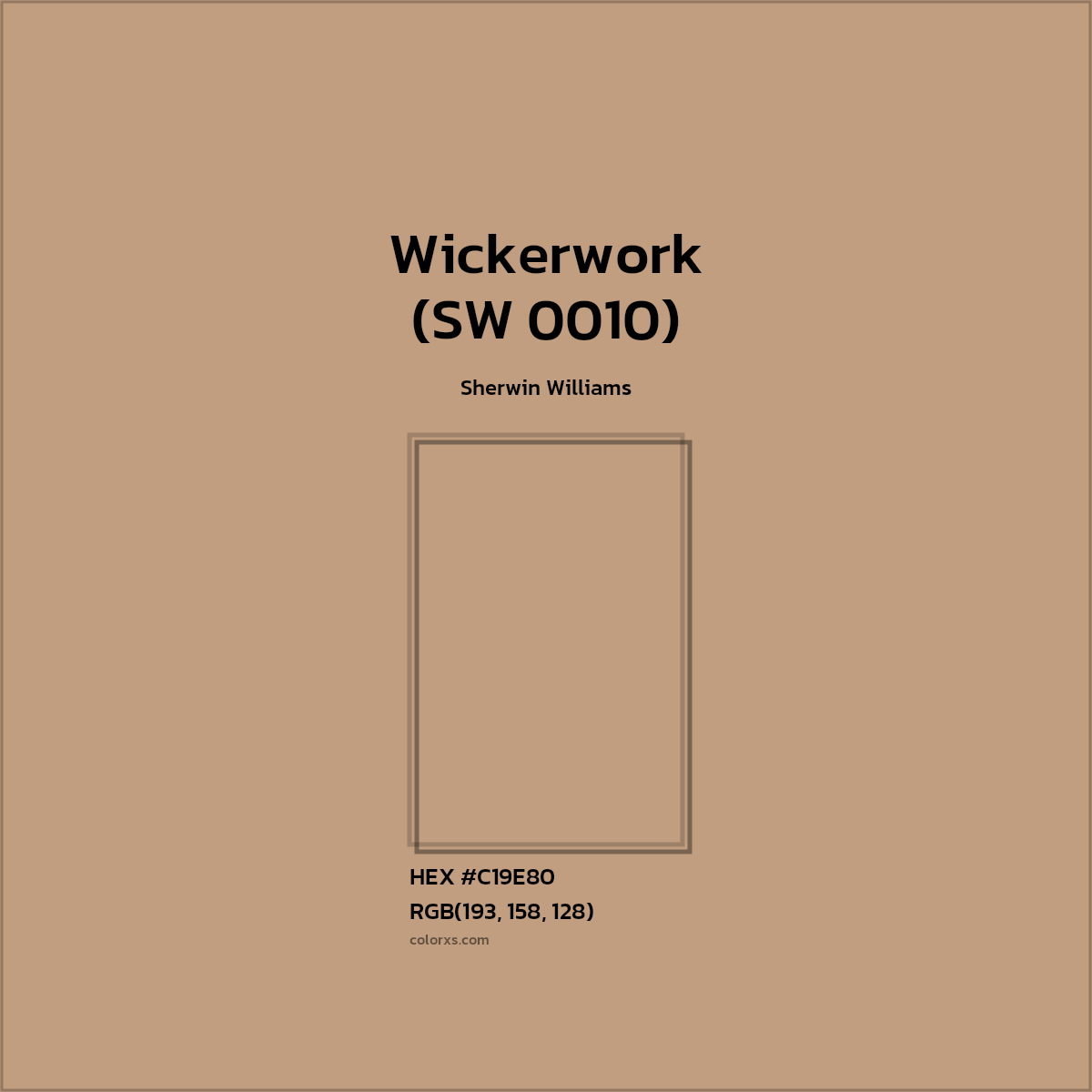 #C19E80 Wickerwork (SW 0010) Paint Sherwin Williams - Color codes and meaning | Matching colors and paints