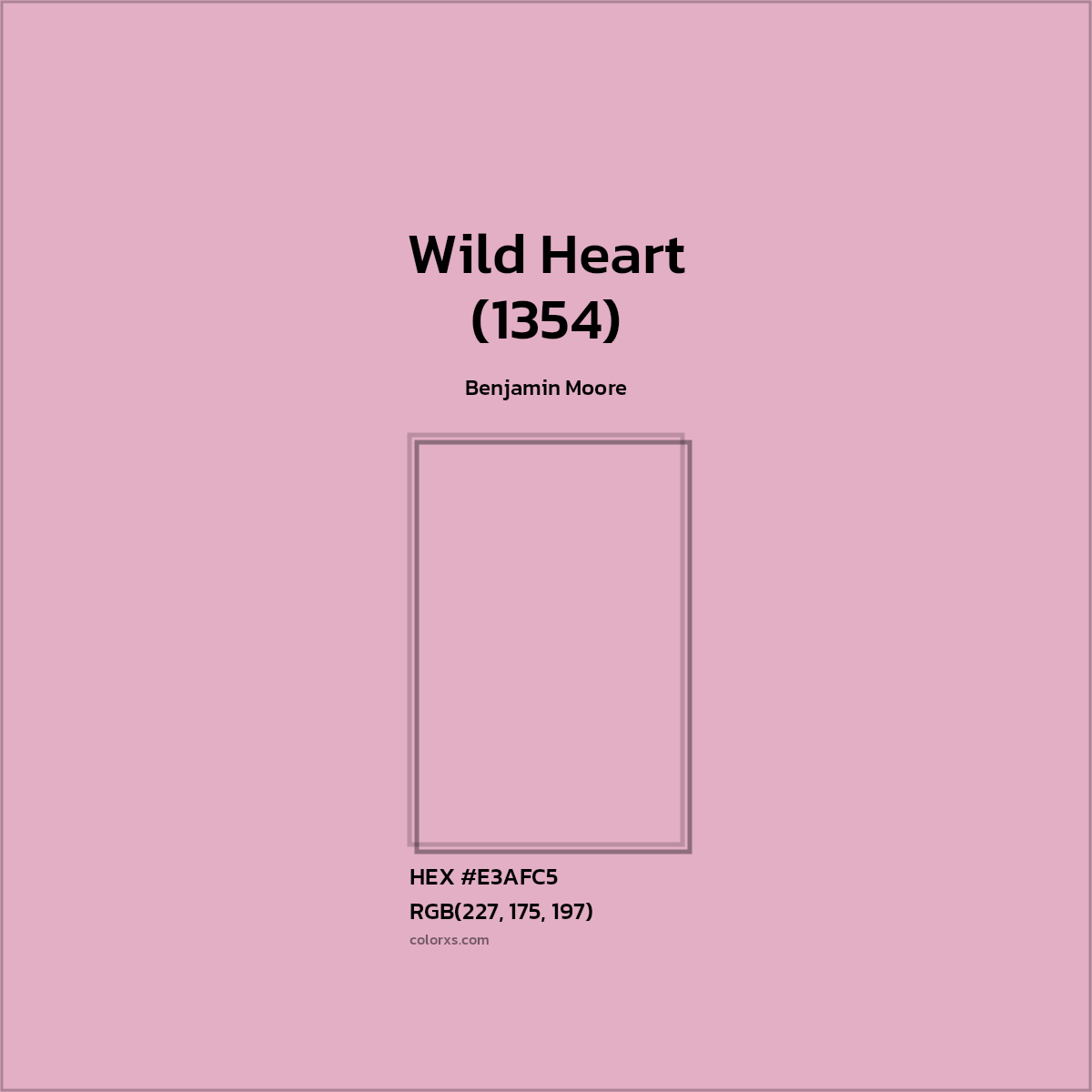 #E3AFC5 Wild Heart (1354) Paint Benjamin Moore - Color codes and meaning | Matching colors and paints