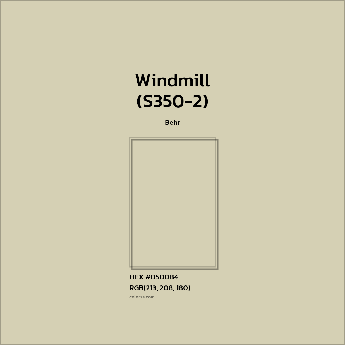 #D5D0B4 Windmill (S350-2) Paint Behr - Color codes and meaning | Matching colors and paints