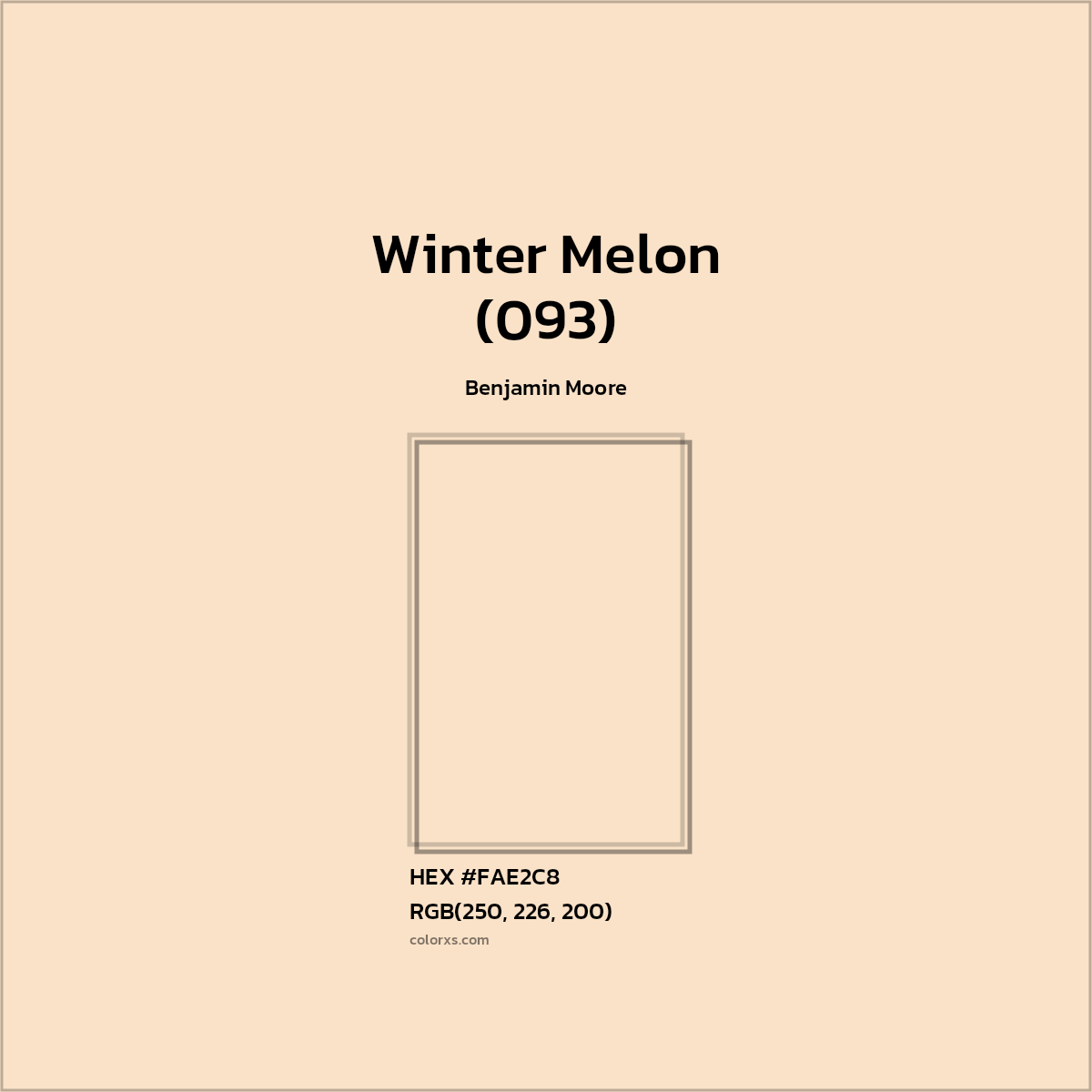 #FAE2C8 Winter Melon (093) Paint Benjamin Moore - Color codes and meaning | Matching colors and paints