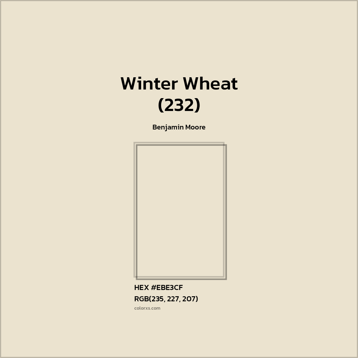 #EBE3CF Winter Wheat (232) Paint Benjamin Moore - Color codes and meaning | Matching colors and paints