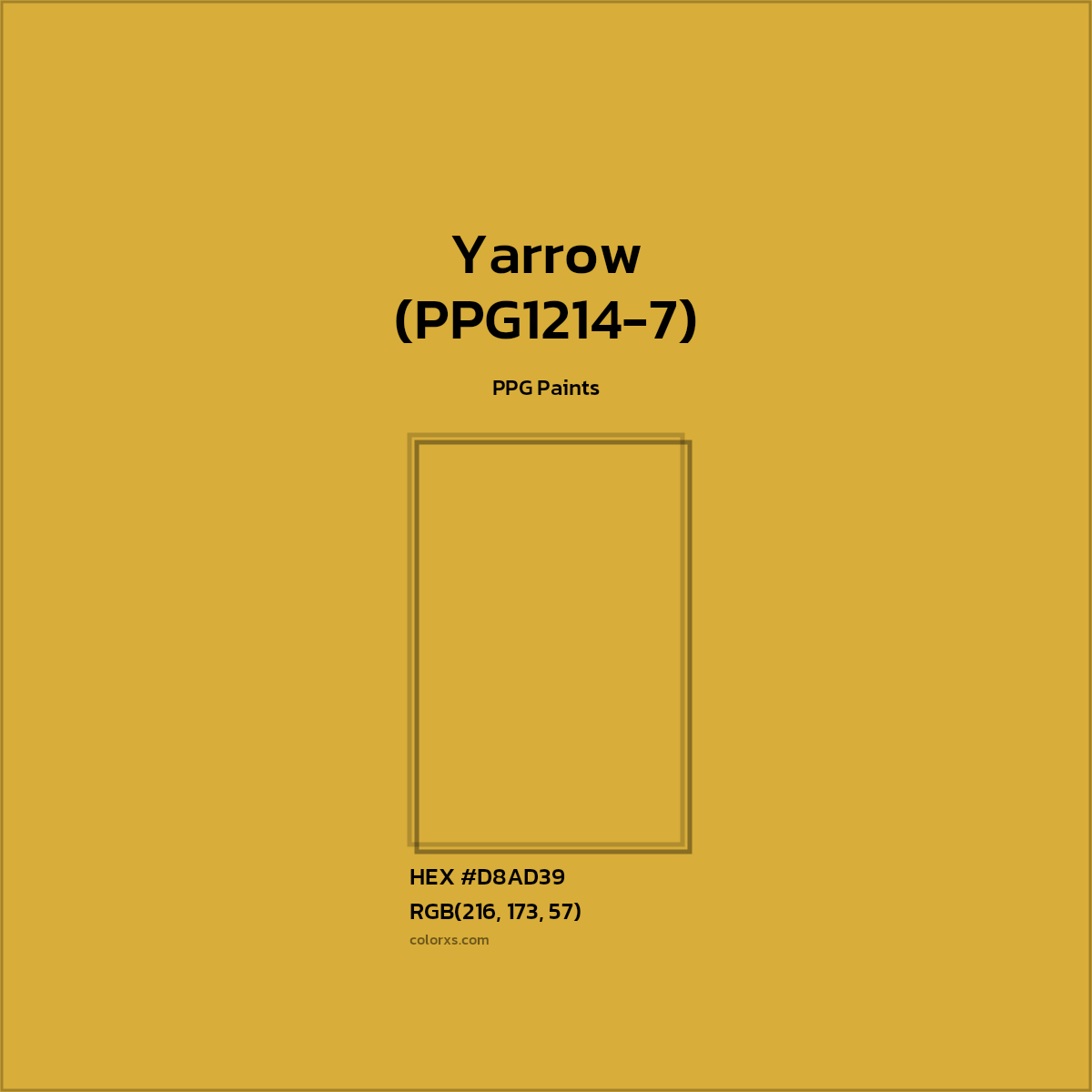 #D8AD39 Yarrow (PPG1214-7) Paint PPG Paints - Color codes and meaning | Matching colors and paints