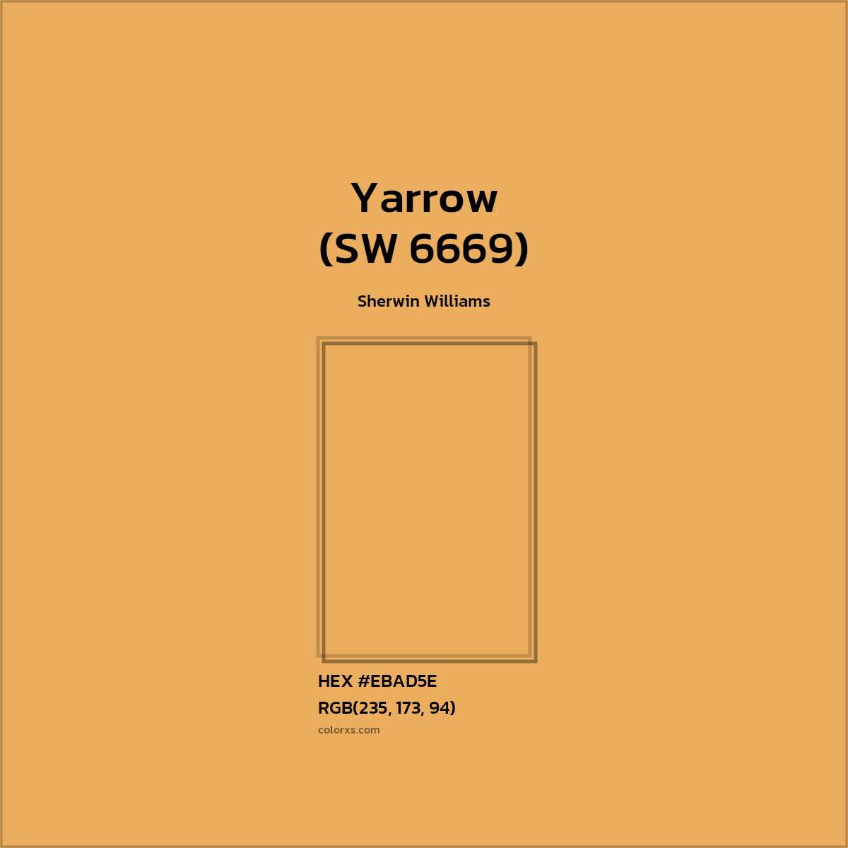 #EBAD5E Yarrow (SW 6669) Paint Sherwin Williams - Color codes and meaning | Matching colors and paints