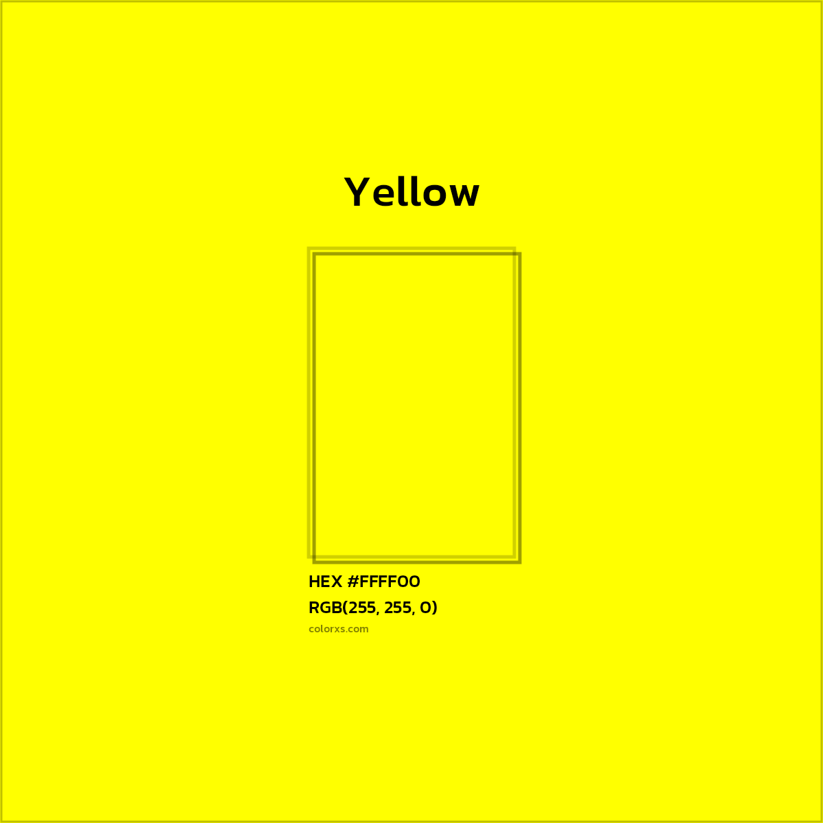 #FFFF00 Yellow Color  - Color codes and meaning | Matching colors and paints