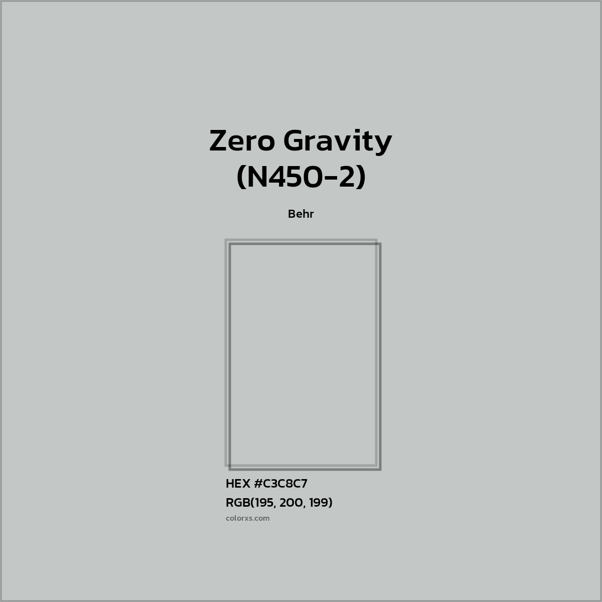 #C3C8C7 Zero Gravity (N450-2) Paint Behr - Color codes and meaning | Matching colors and paints