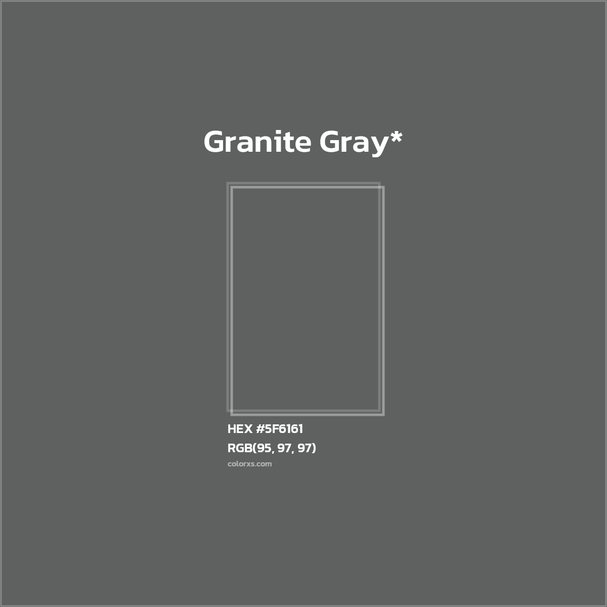 #5F6161 hex color. RGB, RYB, CMYK, HSL, HSV codes and color conversions. Matching color names, palettes, paints.