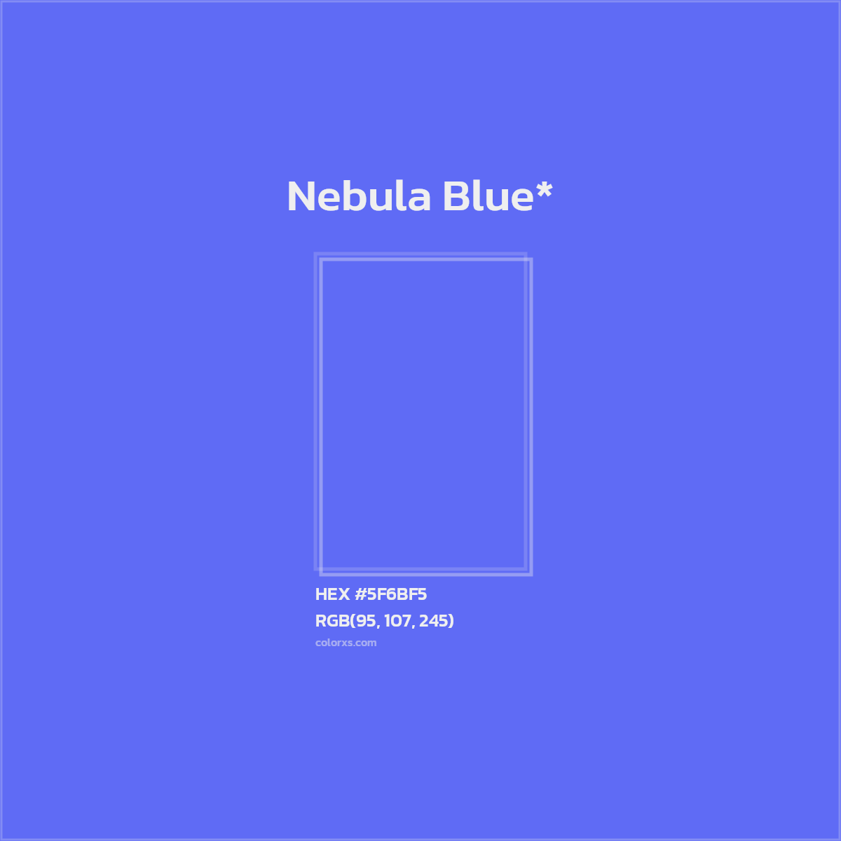 #5F6BF5 hex color. RGB, RYB, CMYK, HSL, HSV codes and color conversions. Matching color names, palettes, paints.