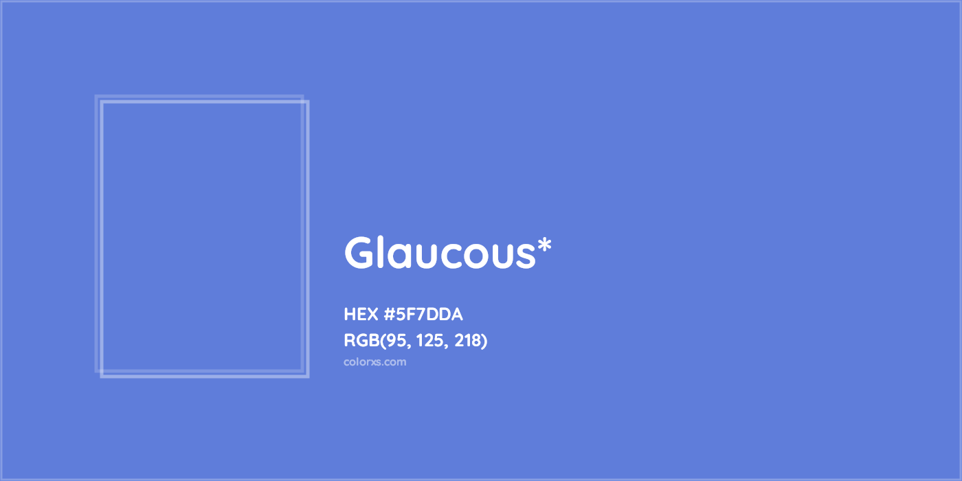 #5F7DDA hex color. RGB, RYB, CMYK, HSL, HSV codes and color conversions. Matching color names, palettes, paints.