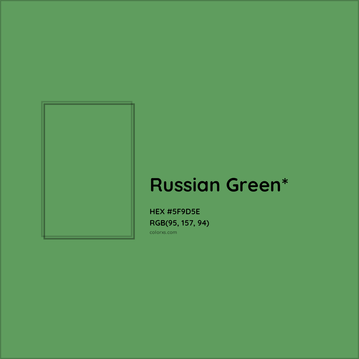 #5F9D5E hex color. RGB, RYB, CMYK, HSL, HSV codes and color conversions. Matching color names, palettes, paints.