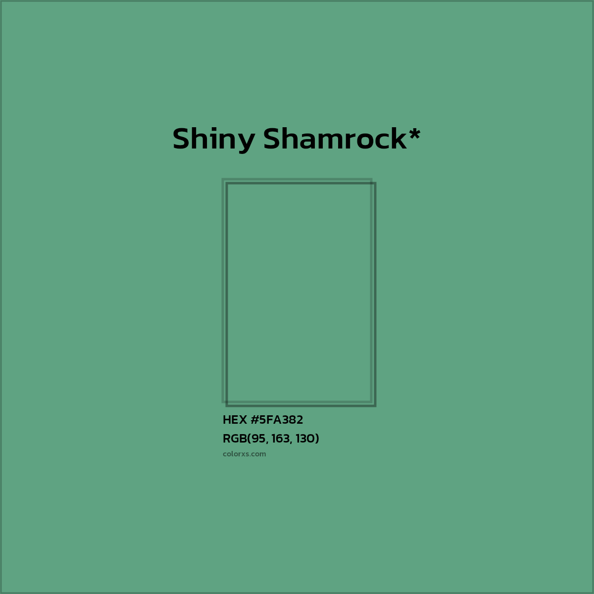 #5FA382 hex color. RGB, RYB, CMYK, HSL, HSV codes and color conversions. Matching color names, palettes, paints.
