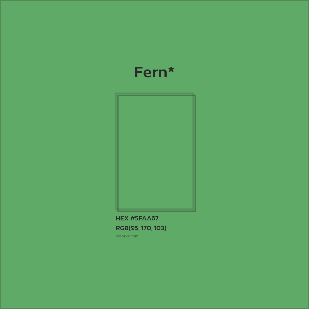 #5FAA67 hex color. RGB, RYB, CMYK, HSL, HSV codes and color conversions. Matching color names, palettes, paints.