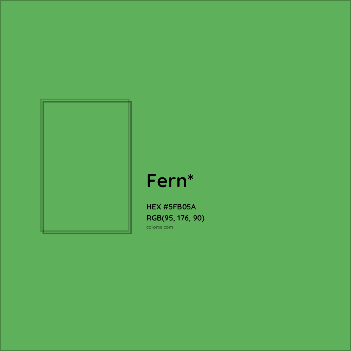 #5FB05A hex color. RGB, RYB, CMYK, HSL, HSV codes and color conversions. Matching color names, palettes, paints.