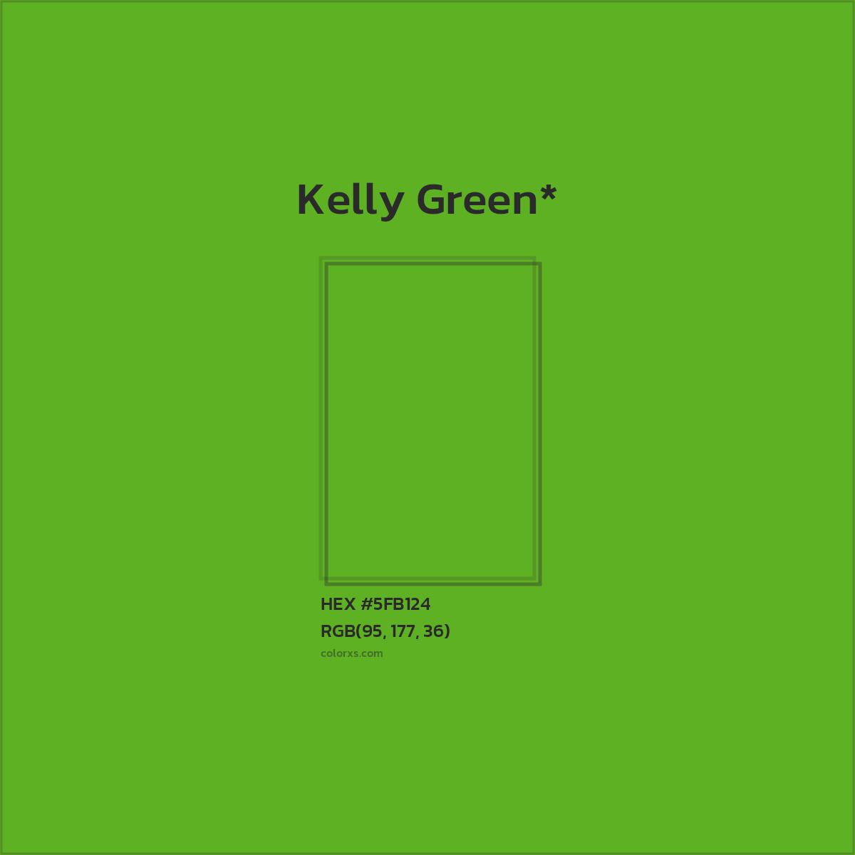 #5FB124 hex color. RGB, RYB, CMYK, HSL, HSV codes and color conversions. Matching color names, palettes, paints.