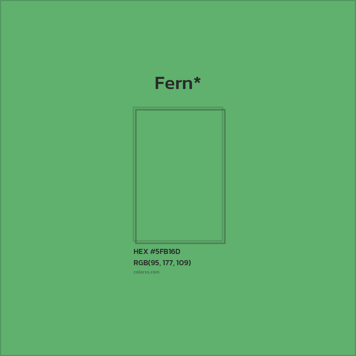 #5FB16D hex color. RGB, RYB, CMYK, HSL, HSV codes and color conversions. Matching color names, palettes, paints.
