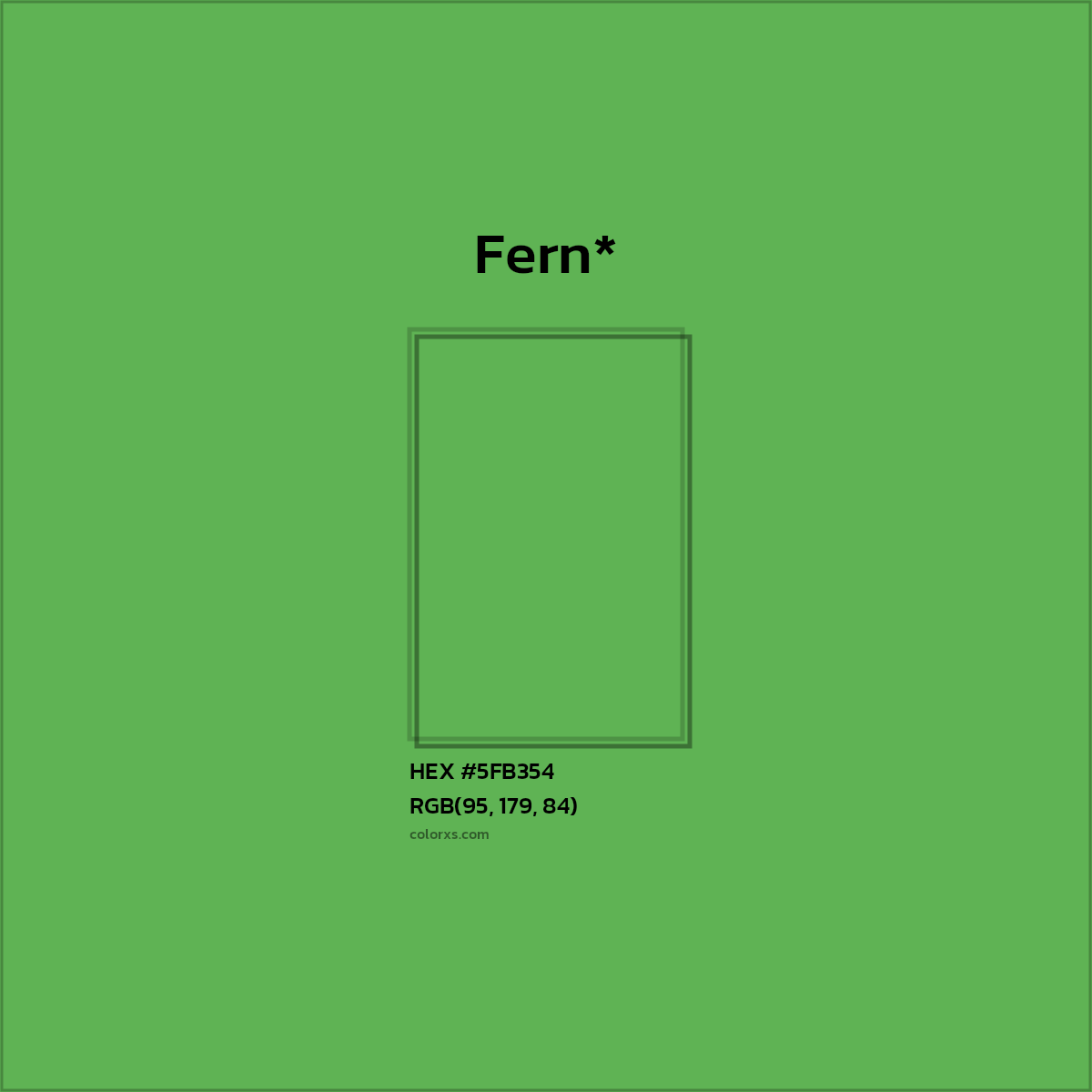 #5FB354 hex color. RGB, RYB, CMYK, HSL, HSV codes and color conversions. Matching color names, palettes, paints.