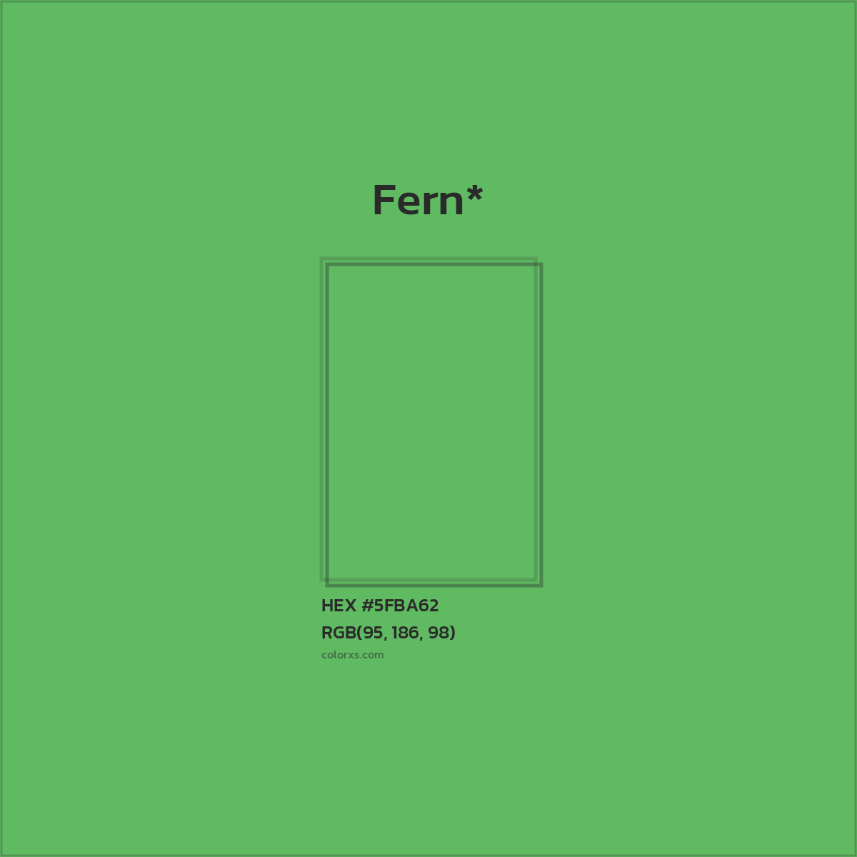 #5FBA62 hex color. RGB, RYB, CMYK, HSL, HSV codes and color conversions. Matching color names, palettes, paints.