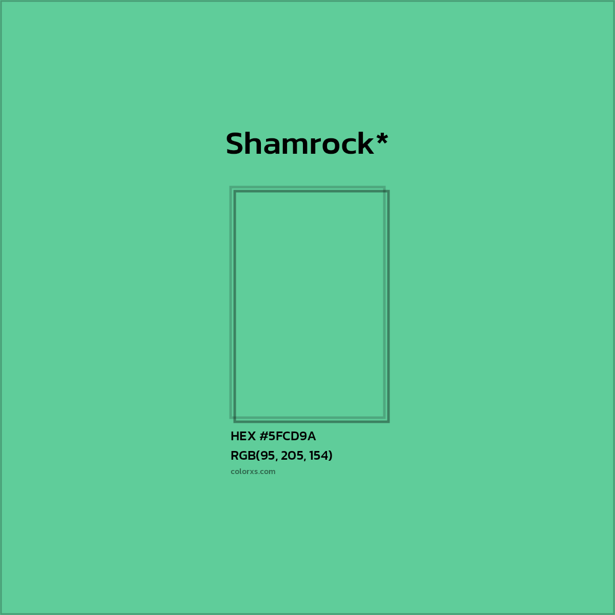 #5FCD9A hex color. RGB, RYB, CMYK, HSL, HSV codes and color conversions. Matching color names, palettes, paints.