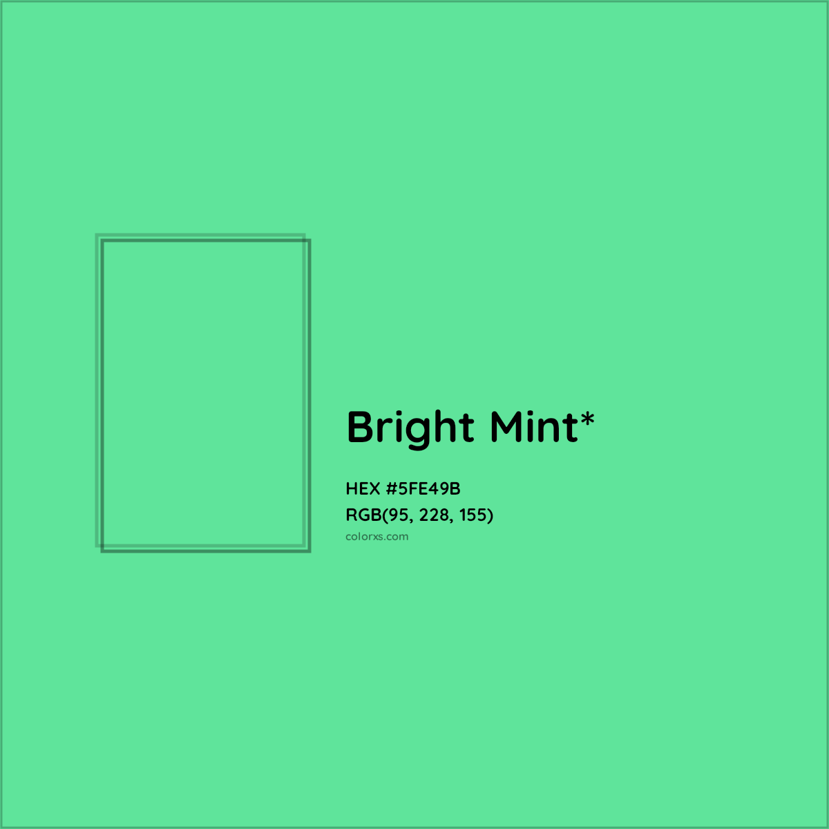 #5FE49B hex color. RGB, RYB, CMYK, HSL, HSV codes and color conversions. Matching color names, palettes, paints.