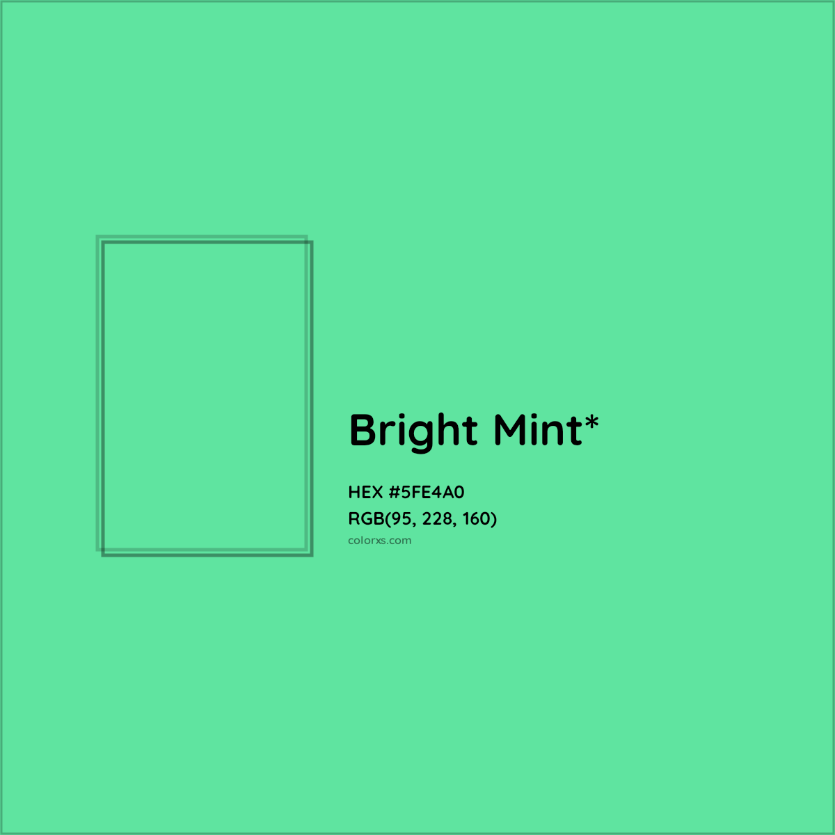 #5FE4A0 hex color. RGB, RYB, CMYK, HSL, HSV codes and color conversions. Matching color names, palettes, paints.