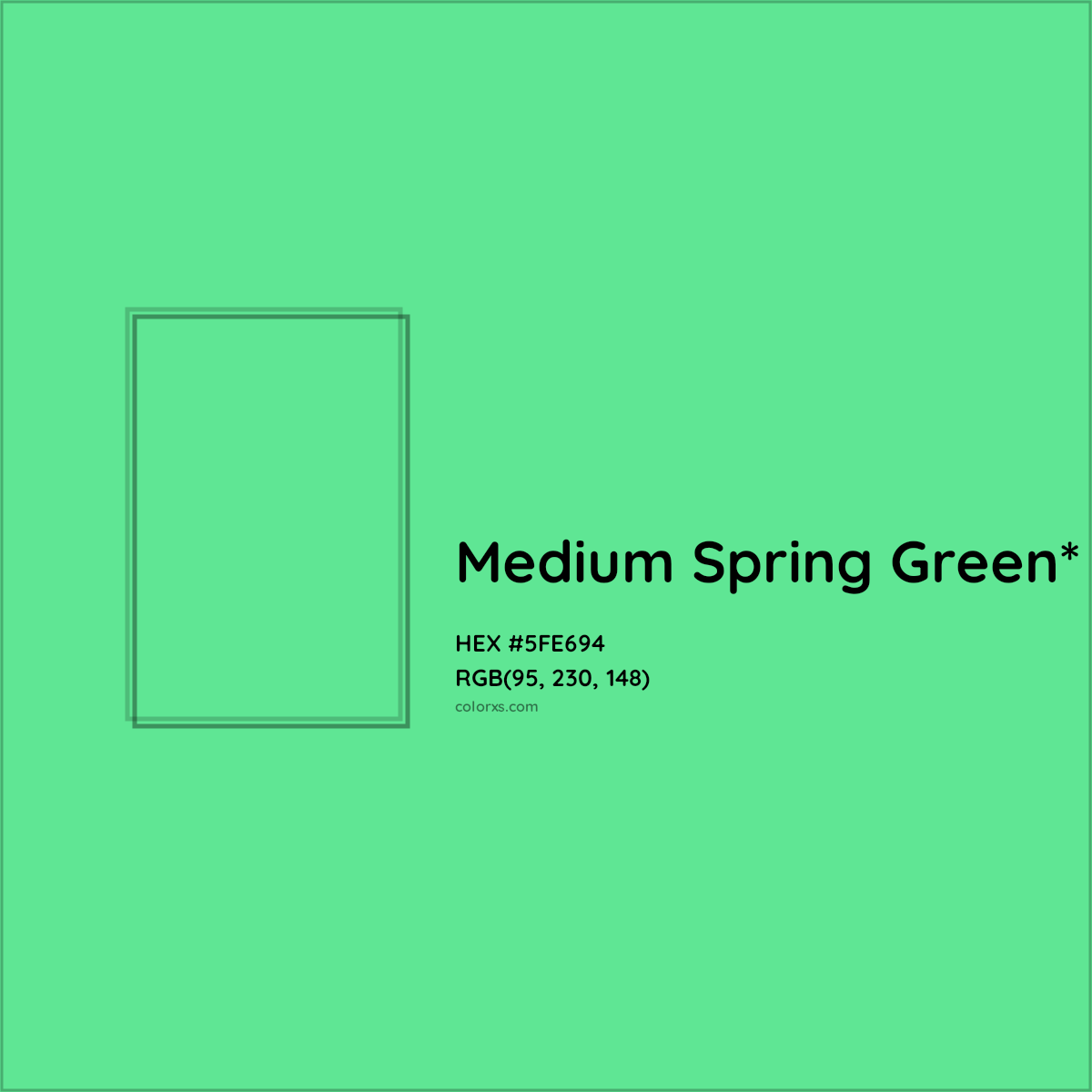 #5FE694 hex color. RGB, RYB, CMYK, HSL, HSV codes and color conversions. Matching color names, palettes, paints.