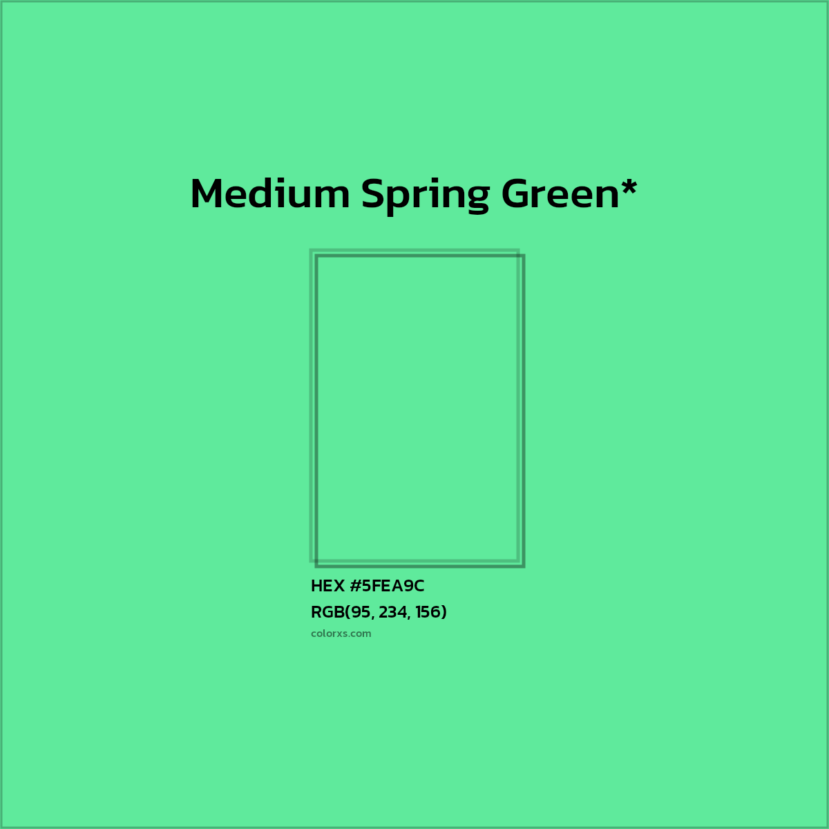 #5FEA9C hex color. RGB, RYB, CMYK, HSL, HSV codes and color conversions. Matching color names, palettes, paints.