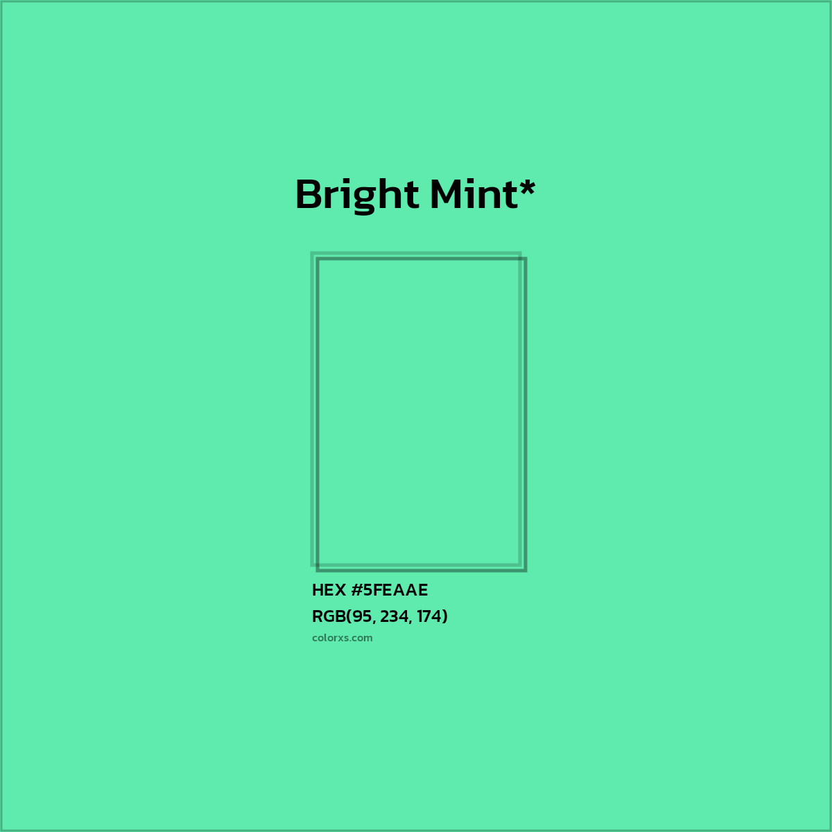 #5FEAAE hex color. RGB, RYB, CMYK, HSL, HSV codes and color conversions. Matching color names, palettes, paints.