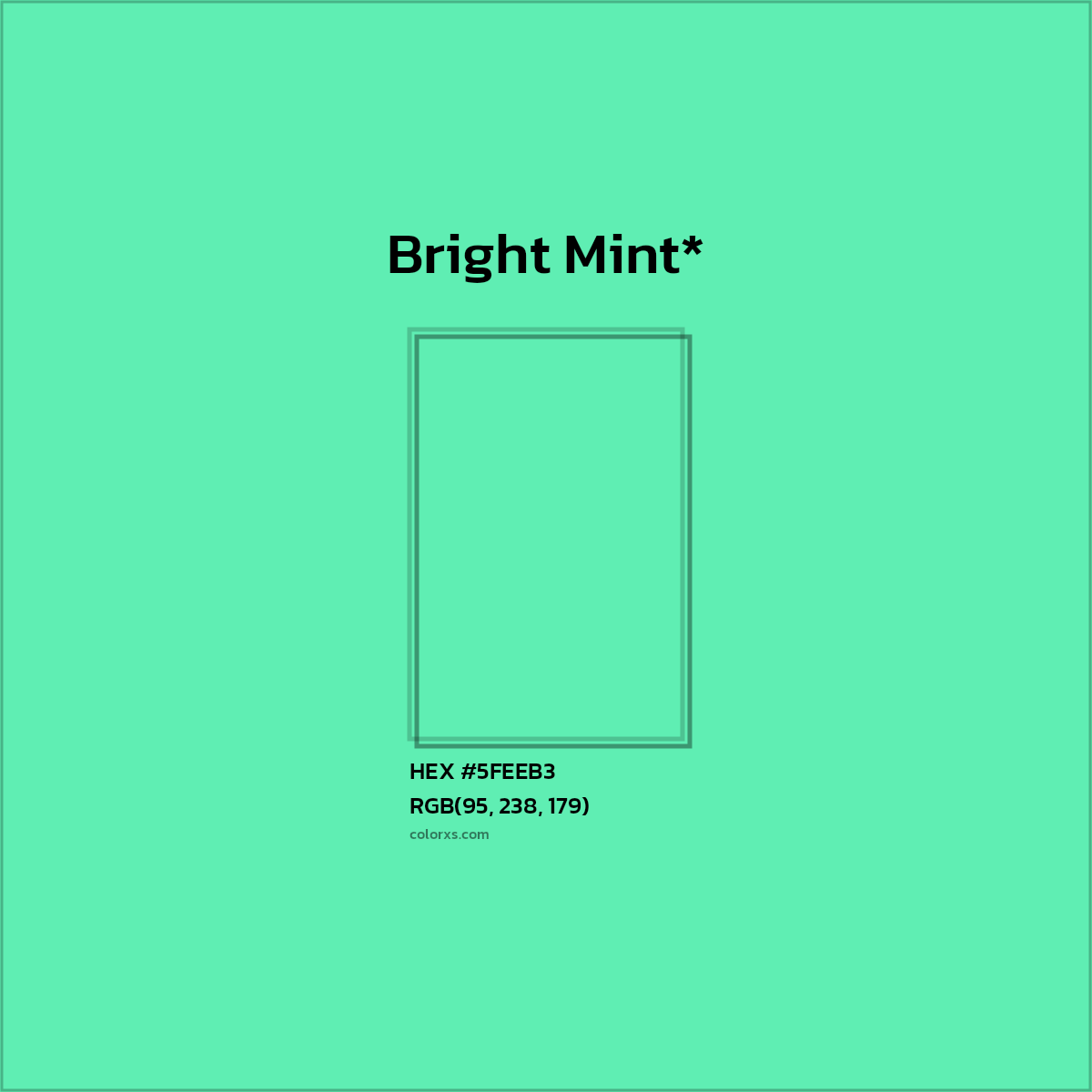 #5FEEB3 hex color. RGB, RYB, CMYK, HSL, HSV codes and color conversions. Matching color names, palettes, paints.