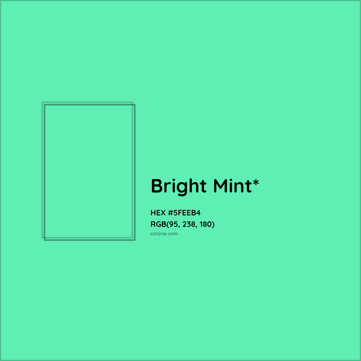 #5FEEB4 hex color. RGB, RYB, CMYK, HSL, HSV codes and color conversions. Matching color names, palettes, paints.
