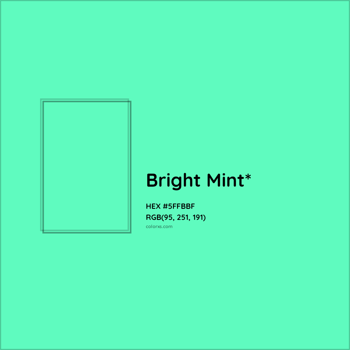 #5FFBBF hex color. RGB, RYB, CMYK, HSL, HSV codes and color conversions. Matching color names, palettes, paints.