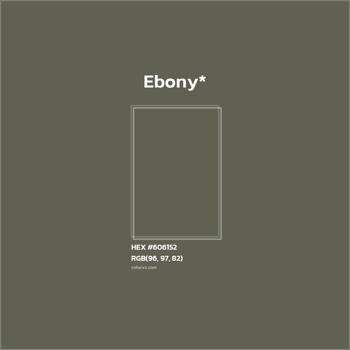 #606152 hex color. RGB, RYB, CMYK, HSL, HSV codes and color conversions. Matching color names, palettes, paints.