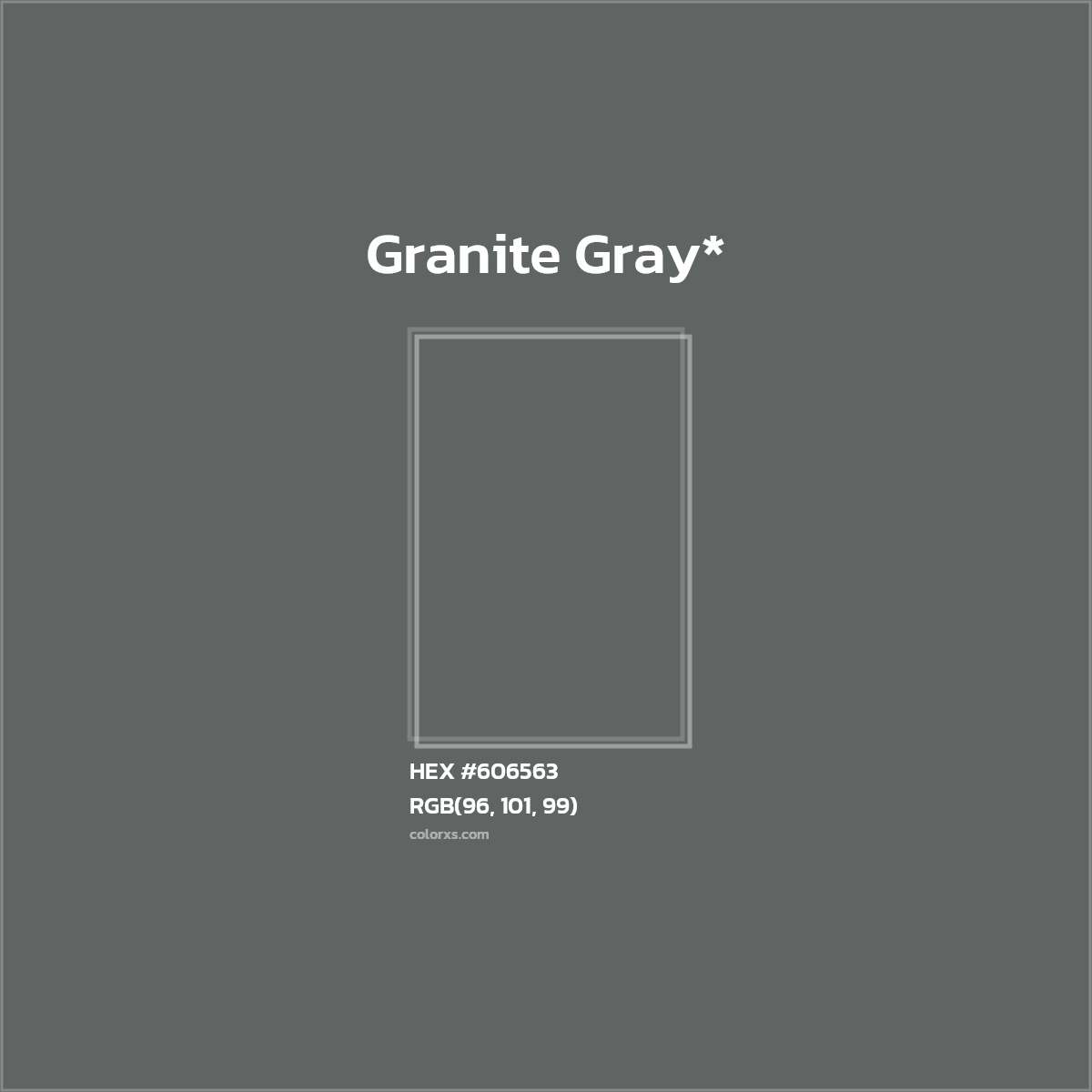 #606563 hex color. RGB, RYB, CMYK, HSL, HSV codes and color conversions. Matching color names, palettes, paints.