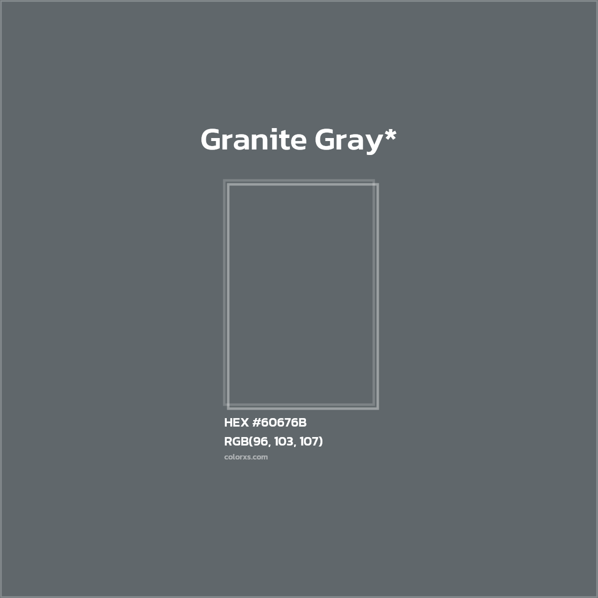 #60676B hex color. RGB, RYB, CMYK, HSL, HSV codes and color conversions. Matching color names, palettes, paints.