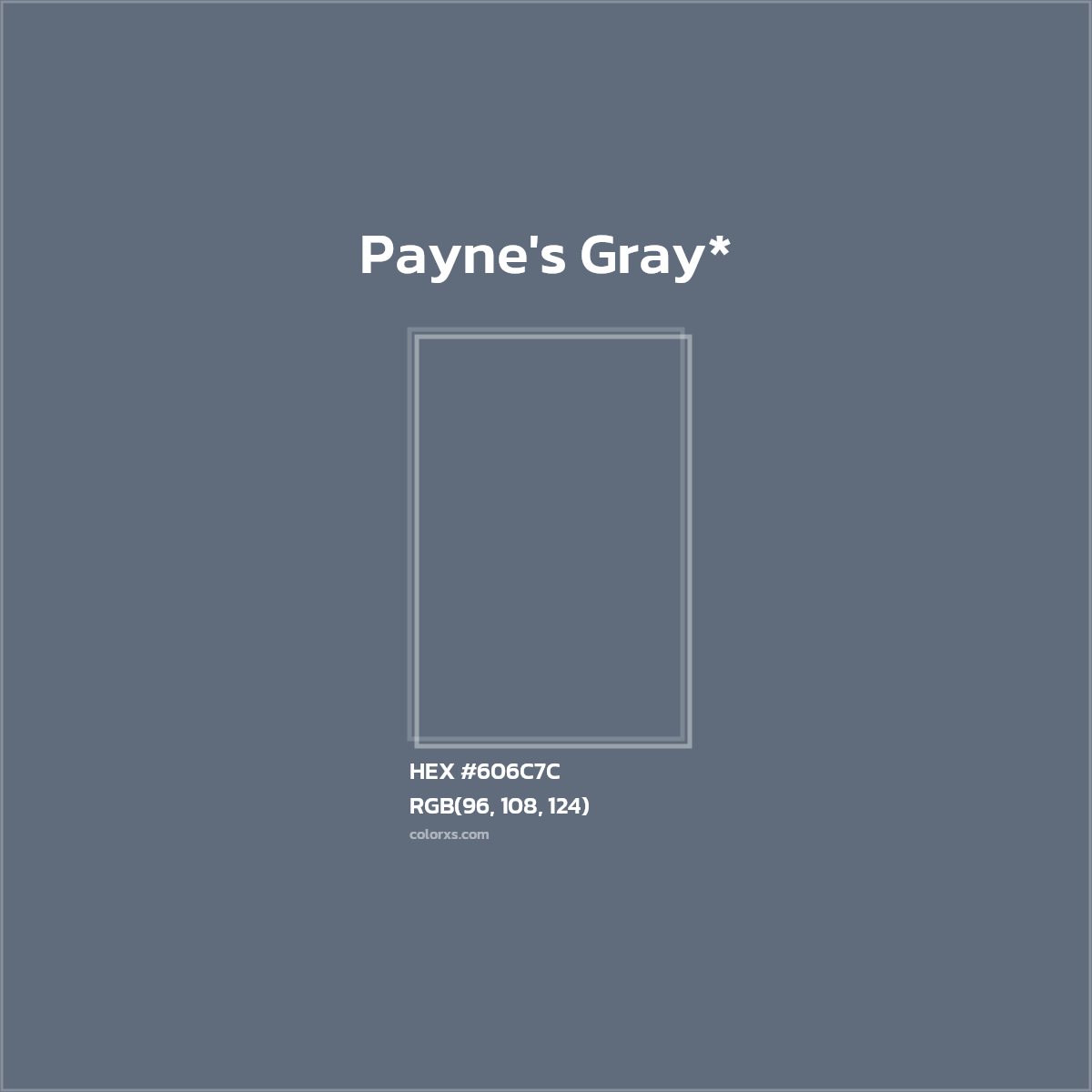 #606C7C hex color. RGB, RYB, CMYK, HSL, HSV codes and color conversions. Matching color names, palettes, paints.