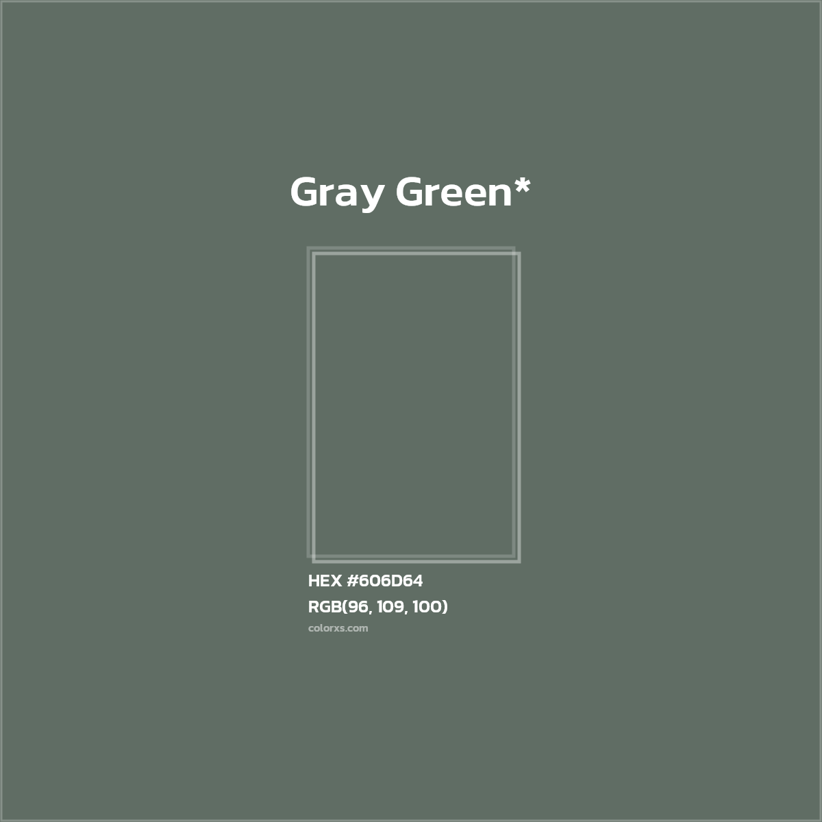 #606D64 hex color. RGB, RYB, CMYK, HSL, HSV codes and color conversions. Matching color names, palettes, paints.